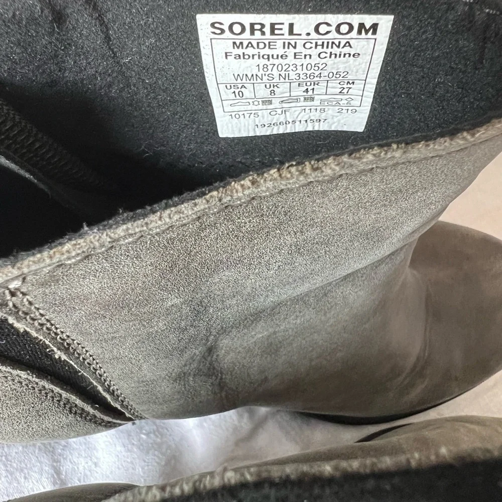Sorel Gray Leather Boots with Structured Heel - Picture 5 of 8
